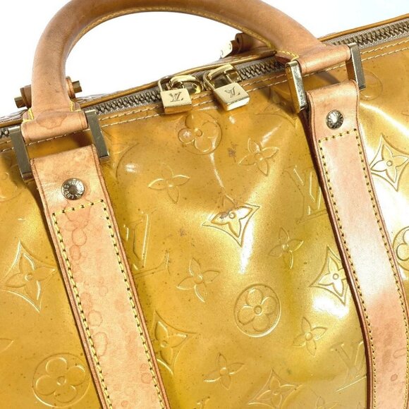 LOUIS VUITTON M91000 MonogramVernis Mercer Bags Travel Bag Duffle Bag Beige - Picture 11 of 16